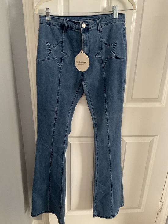Saints & Hearts Denim - NWT Star Blue Flare Jeans by Saints & Hearts